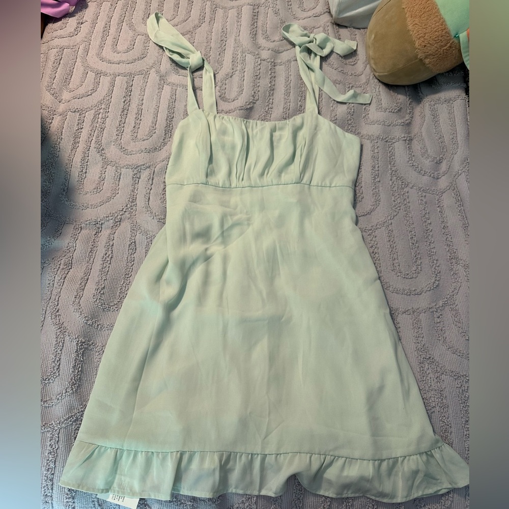 Abercrombie & Fitch Light Green Tie-Strap Mini Dress